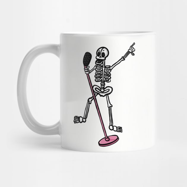 Funny dancing and singing skeleton cute cartoon digital illustration by AlmightyClaire